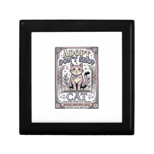 Adopt Don’t Shop Cat Cat Rescue Adoption Vintage V Gift Box