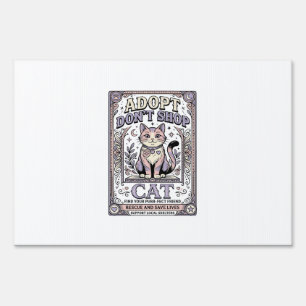 Adopt Don’t Shop Cat Cat Rescue Adoption Vintage V Sign