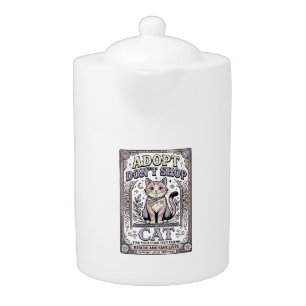 Adopt Don’t Shop Cat Cat Rescue Adoption Vintage V Teapot