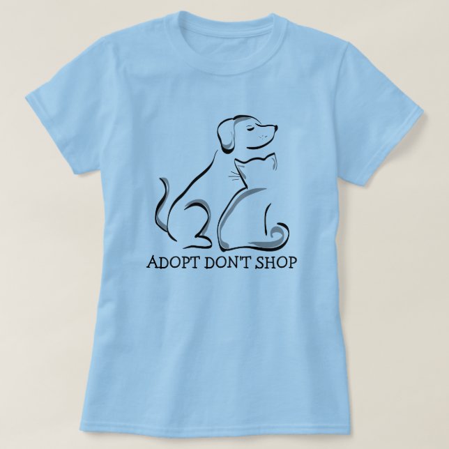 Adopt Don’t Shop Dog and Cat T-Shirt (Design Front)