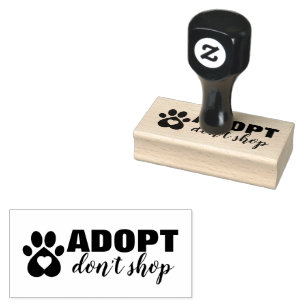 Adopt Don’t Shop Pet Rescue 1.5” x 3” Rubber Stamp