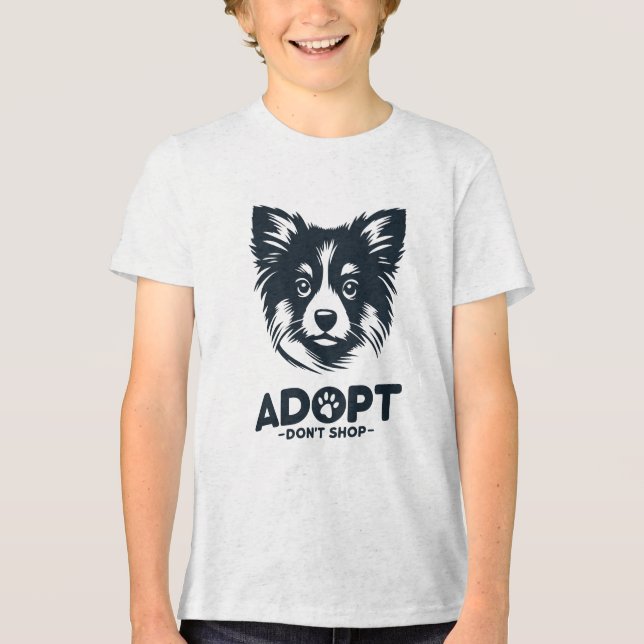 Adopt don't shop 3 Tri-Blend shirt (Front)