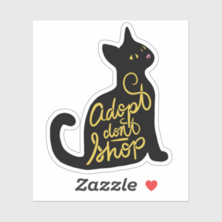 Adopt Don't Shop Black Cat Adoption Sticker
