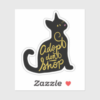 Adopt don't Shop black cat adoption Sticker