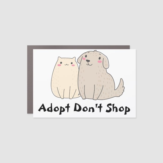 Adopt Don't Shop Cat Dog Lover Car Magnet (Front)