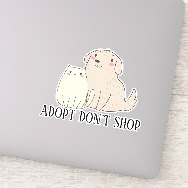 Adopt Don't Shop Cat Dog Sticker (Detail)