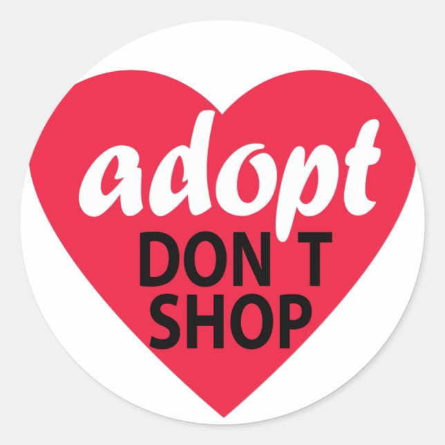 Adopt Dont Shop Classic Round Sticker (Front)