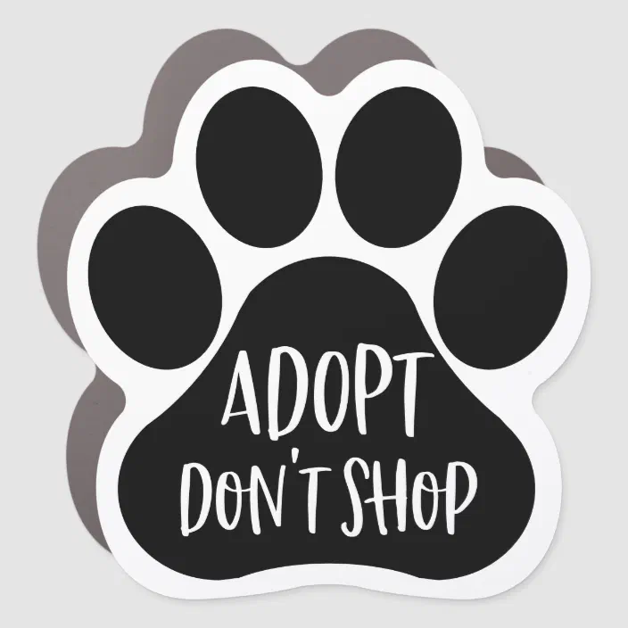 Buitensporig Beroemdheid Schaap Adopt Don't Shop | Cute Animal Rescue Pawprint Car Magnet | Zazzle.com