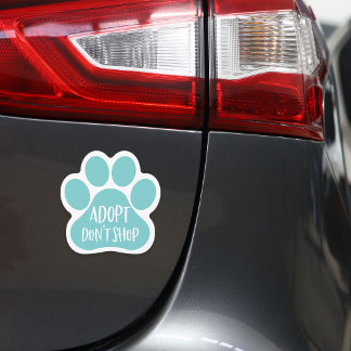 Adopt Don't Shop | Cute Animal Rescue Pawprint Car Magnet