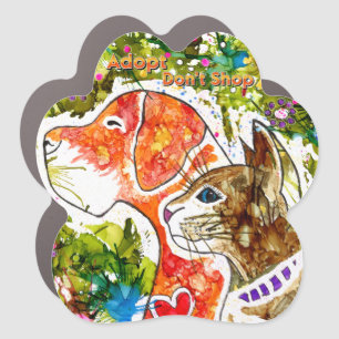 Adopt Don't Shop Dog and Cat Car Magnet