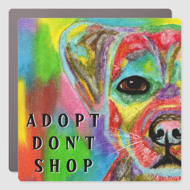 Adopt Don't Shop Dog Awareness Square  Car Magnet (Front)
