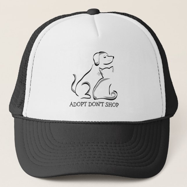 Adopt Don't Shop Dog Cat Trucker Hat (Front)