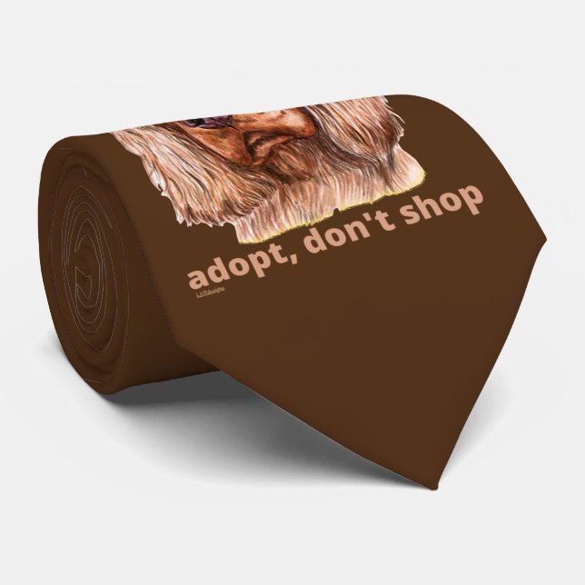 ADOPT, DON'T SHOP (English Cocker Spaniel)         Neck Tie (Rolled)