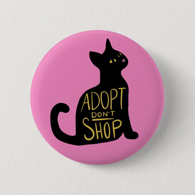 Adopt don't shop Feral Cat Rescue Button (Front)
