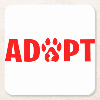 Adopt Dont Shop - Havanese Square Paper Coaster