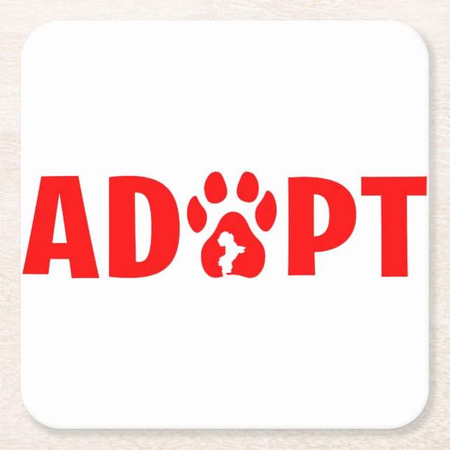 Adopt Dont Shop - Havanese Square Paper Coaster (Front)