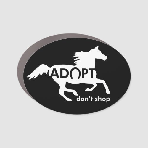 Adopt Dont Shop Horse White Car Magnet