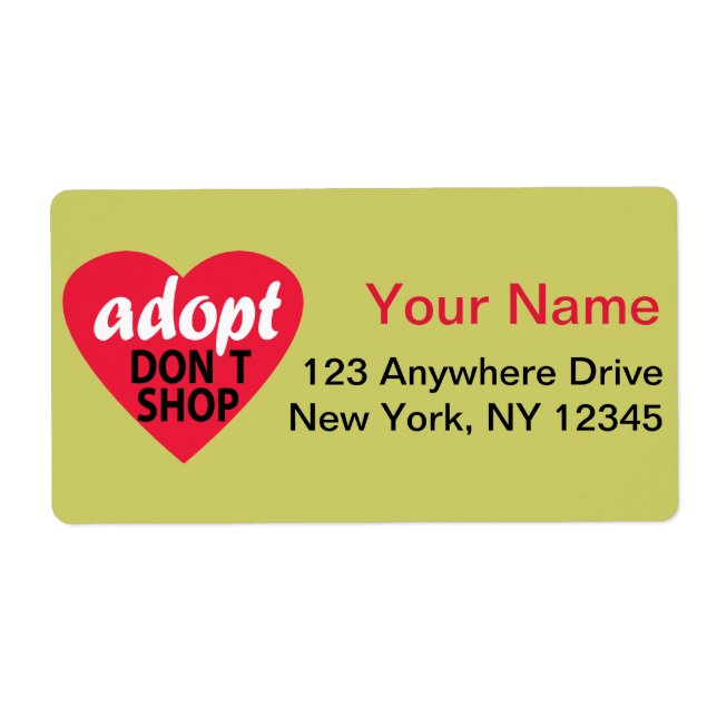 Adopt Dont Shop Label (Front)