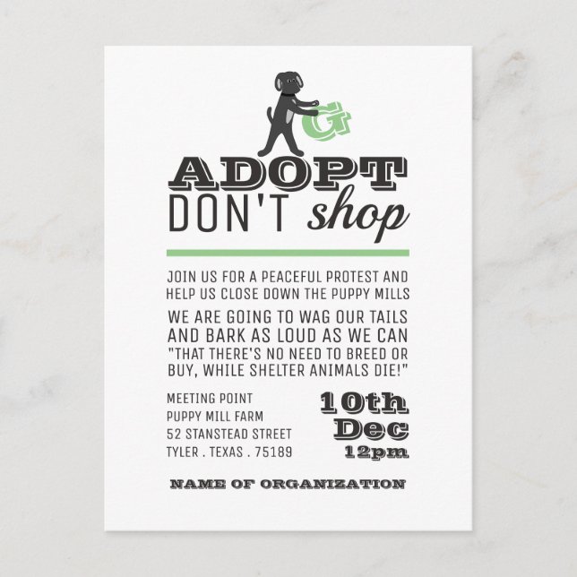 Adopt Don't Shop, Meeting Point Invite (Front)