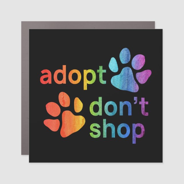 Adopt Don't Shop Paws Car Magnet (Front)