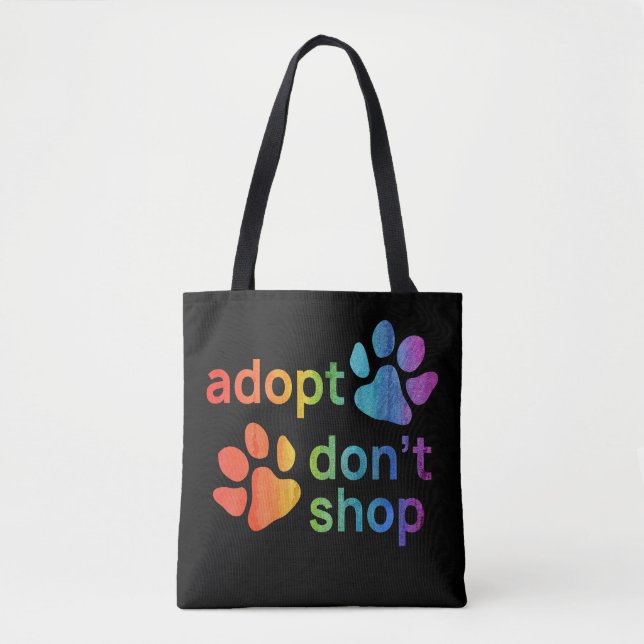 Adopt Don't Shop Paws Tote Bag (Front)