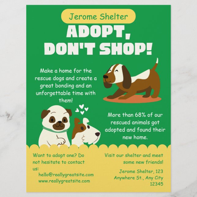 Adopt Don't Shop Pet Shelter Flyer (Front)