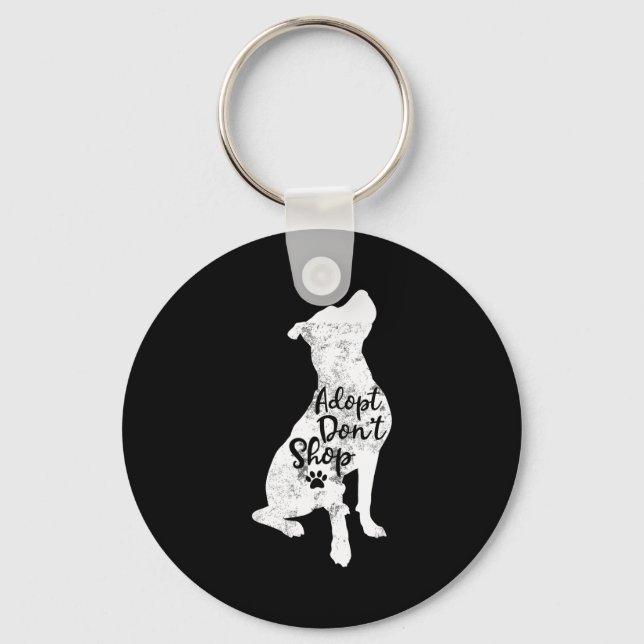 Adopt Don't Shop Rescue Tbull Dog Breed T Bull Mom Keychain (Front)
