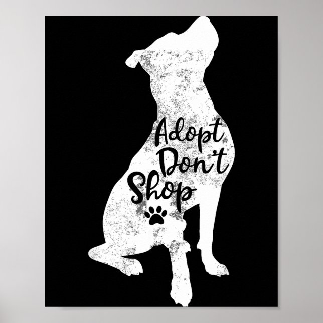 Adopt Don't Shop Rescue Tbull Dog Breed T Bull Mom Poster (Front)