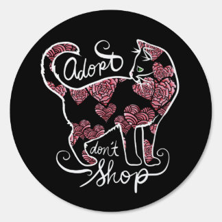 Adopt Don't Shop Roses Kitty Cat Sign