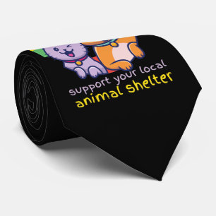 ADOPT DON'T SHOP SUPPORT YOUR LOCAL ANIMAL SHELTER NECK TIE