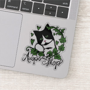 Adopt Don't Shop Tuxedo Cat Art Sticker