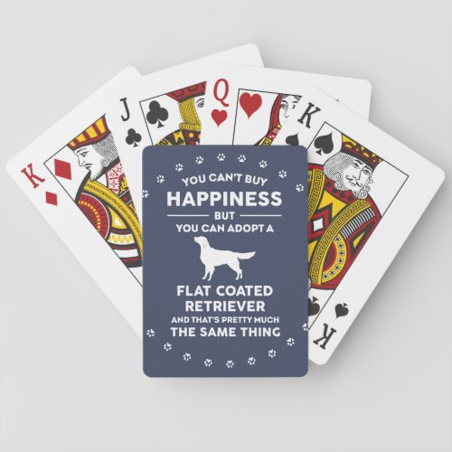 Adopt Flat coated Retriever Happiness Playing Cards