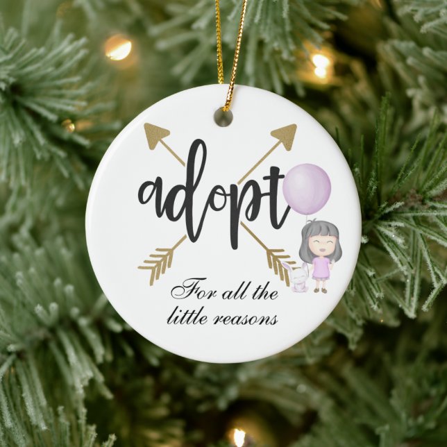 Adopt For All The Little Reasons - Custom Ceramic Ornament (Tree)