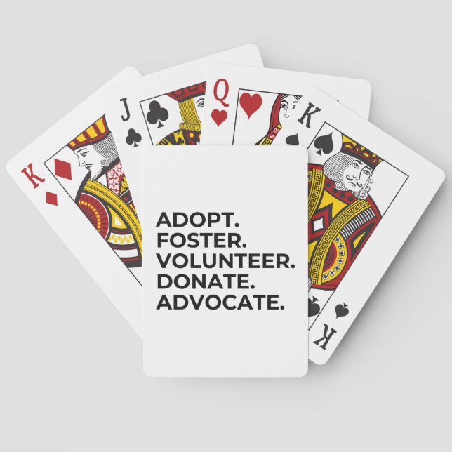 Adopt. Foster. Volunteer. Playing Cards (Back)