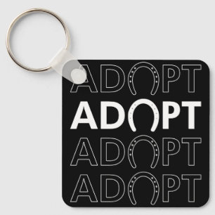 Adopt Hoof Stacked Text Keychain