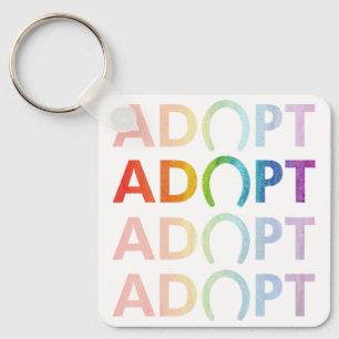 Adopt Hoof Stacked Text Keychain