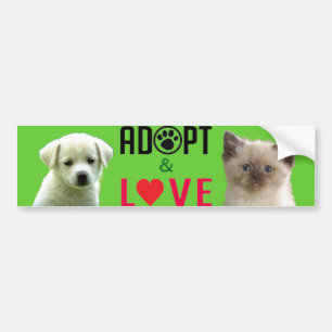 Adopt & Love Bumper Sticker