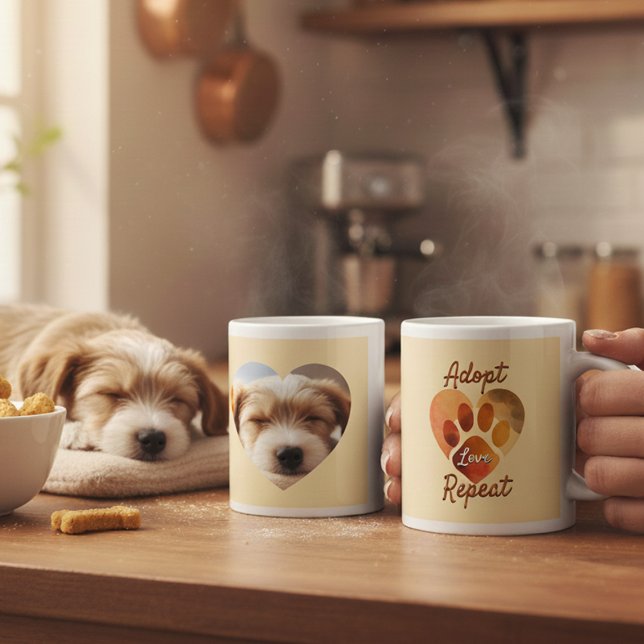 Adopt Love Repeat Earthy Rescue Photo Art  Giant Coffee Mug (Creator Uploaded)
