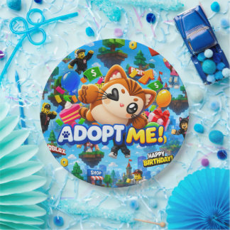 Adopt Me Cool Roblox Character Gamer Art Paper Plates