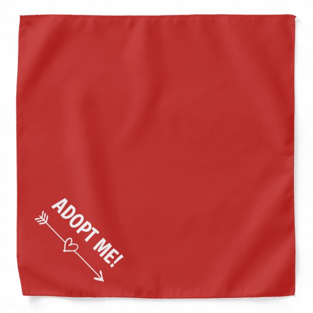 ADOPT ME dog bandana | Red heart pet neckerchief (Front)