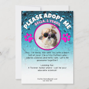 Adopt me dog custom photo shelter animal rescue invitation