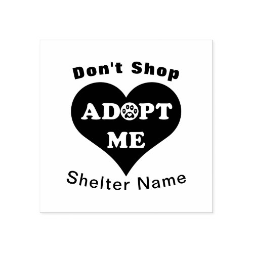 Adopt Me Heart l Pet Rescue l Shelter Name Rubber Stamp