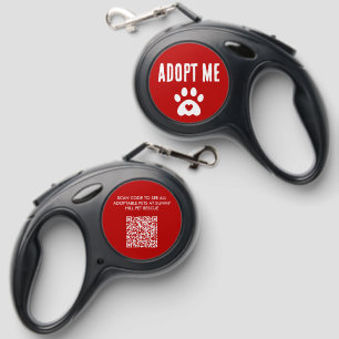 Adopt Me Pet Rescue Dog Shelter Charity QR Code Retractable Pet Leash