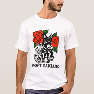 Adopt Oakland - Sugar skull cat & dog design T-Shirt