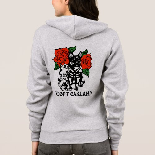 Adopt Oakland _ Sugar skull cat  dog hoodie