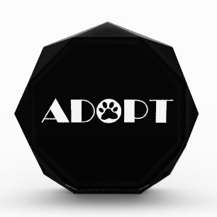 Adopt paw dog acrylic award