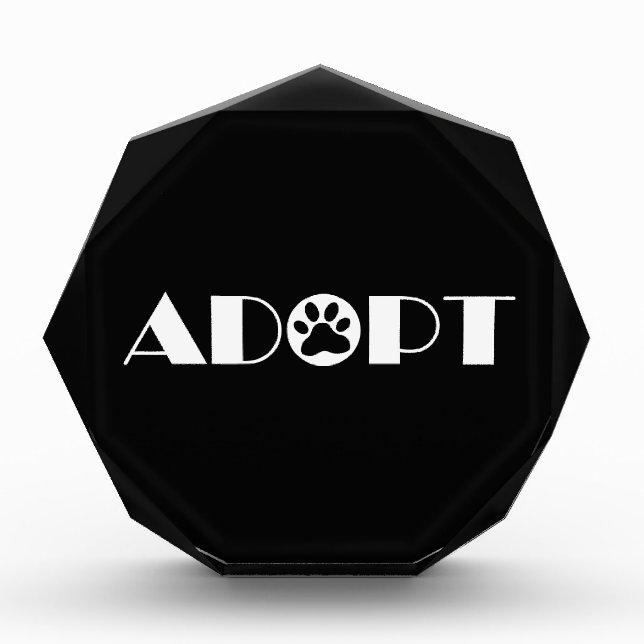 Adopt paw dog acrylic award (Front)
