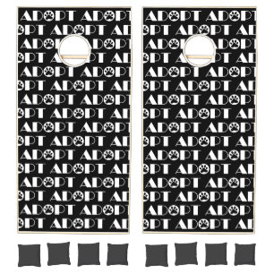 Adopt paw dog cornhole set