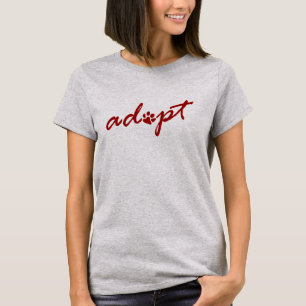 Adopt Paw Script T-Shirt