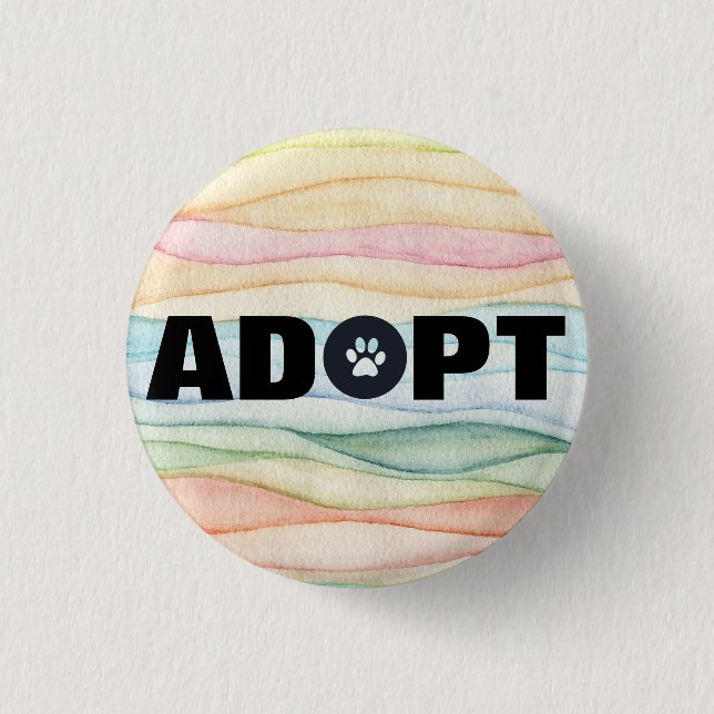 Adopt Pawprint  Button (Front)